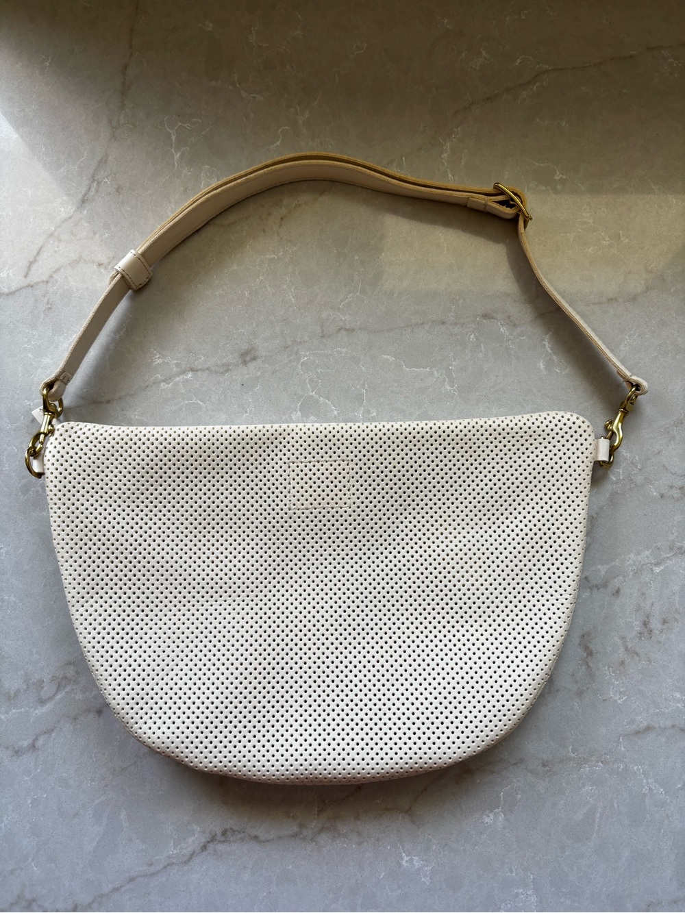 Clare V Grande Fanny Cream Perforated
Leather Crossbody Bag - Picture 5 of 11